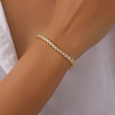 Bracelet Moissanite 4.2ct Argent 925 Vermeil Or 18K