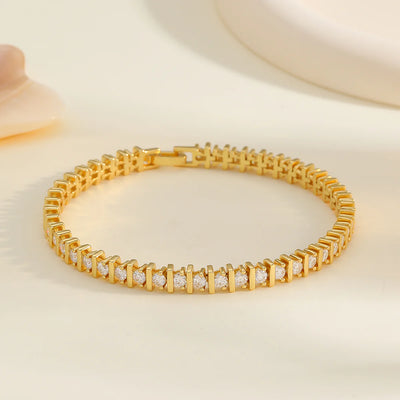 Bracelet Moissanite 4.2ct Argent 925 Vermeil Or 18K