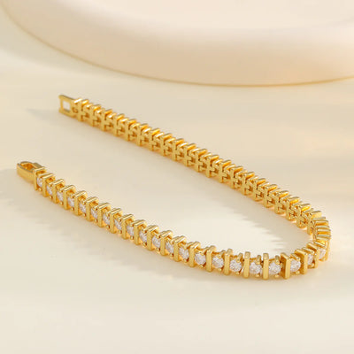 Bracelet Moissanite 4.2ct Argent 925 Vermeil Or 18K